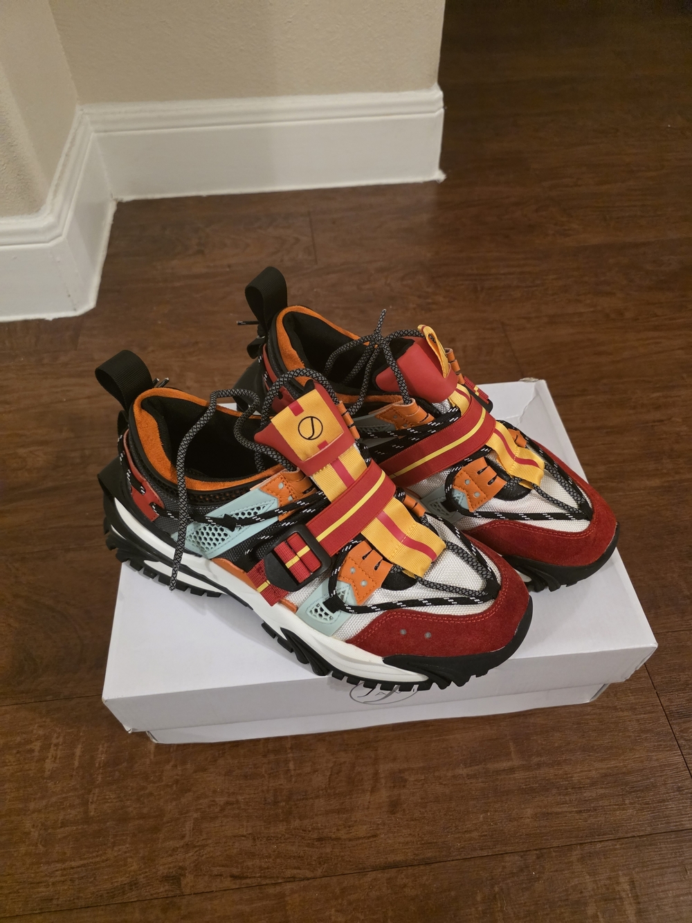 Javi Hype Sneakers | Mens 9.5 US | Red, Orange & Yellow